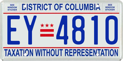 DC license plate EY4810