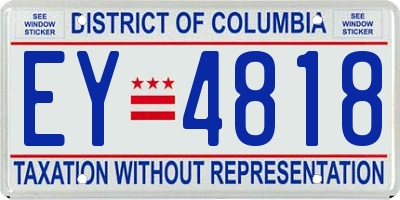 DC license plate EY4818