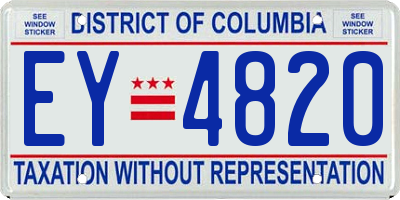 DC license plate EY4820