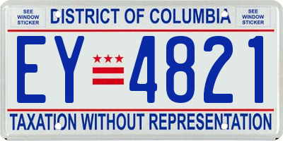 DC license plate EY4821