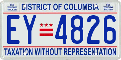 DC license plate EY4826