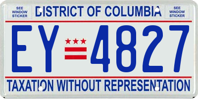 DC license plate EY4827