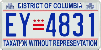 DC license plate EY4831