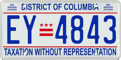 DC license plate EY4843
