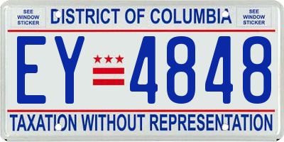 DC license plate EY4848