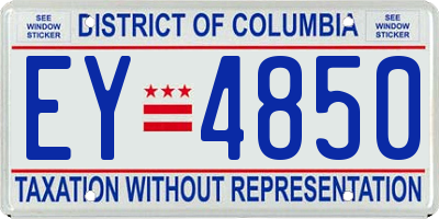 DC license plate EY4850