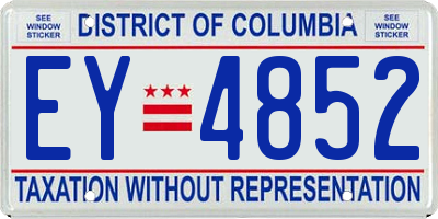 DC license plate EY4852