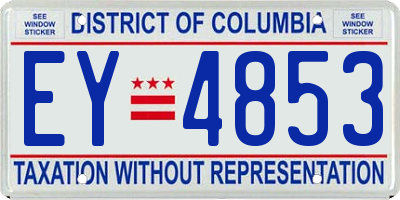 DC license plate EY4853