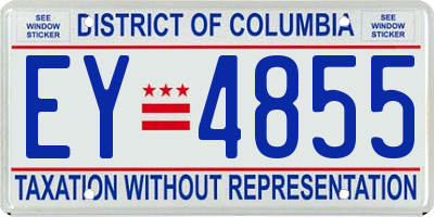 DC license plate EY4855