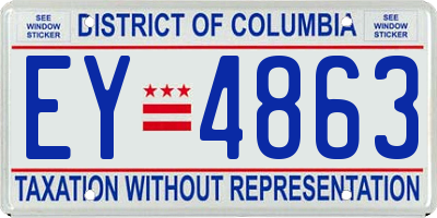 DC license plate EY4863