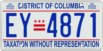 DC license plate EY4871