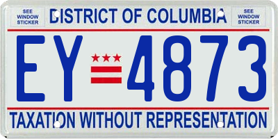 DC license plate EY4873