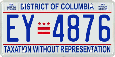 DC license plate EY4876