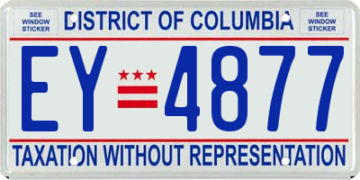 DC license plate EY4877