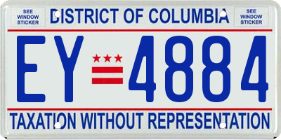 DC license plate EY4884