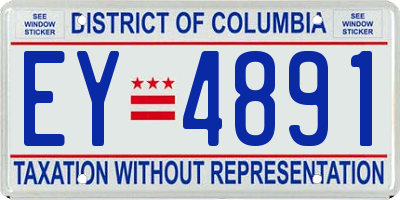 DC license plate EY4891