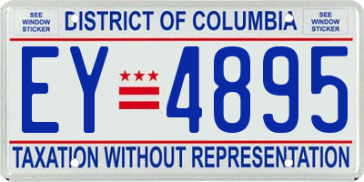 DC license plate EY4895