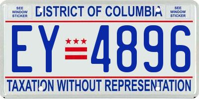 DC license plate EY4896