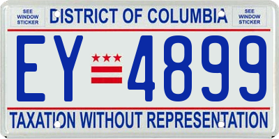 DC license plate EY4899