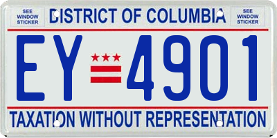 DC license plate EY4901