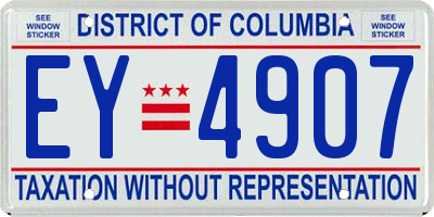 DC license plate EY4907