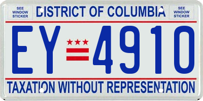 DC license plate EY4910
