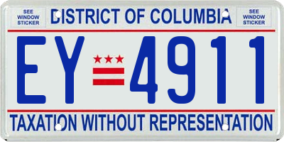 DC license plate EY4911