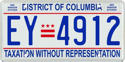 DC license plate EY4912