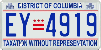 DC license plate EY4919