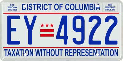 DC license plate EY4922