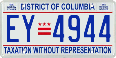 DC license plate EY4944