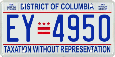 DC license plate EY4950