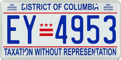 DC license plate EY4953