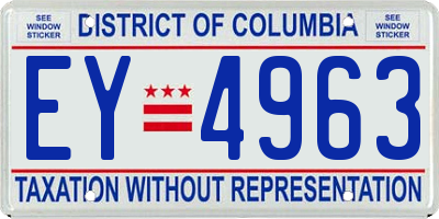DC license plate EY4963