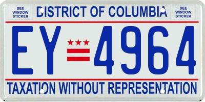 DC license plate EY4964