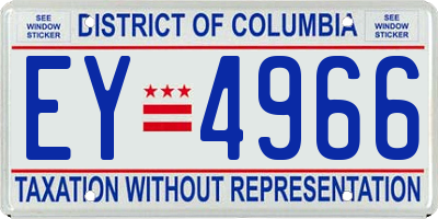 DC license plate EY4966