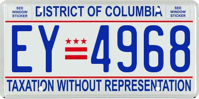 DC license plate EY4968