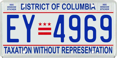 DC license plate EY4969