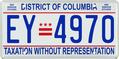 DC license plate EY4970