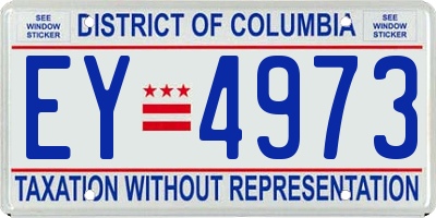 DC license plate EY4973