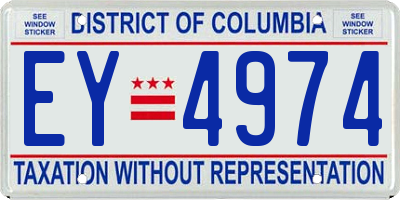 DC license plate EY4974