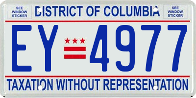 DC license plate EY4977