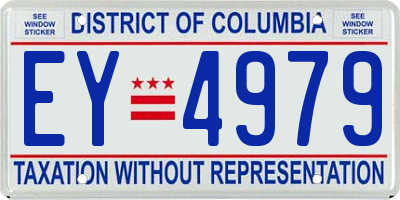 DC license plate EY4979