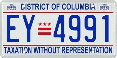 DC license plate EY4991