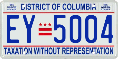 DC license plate EY5004