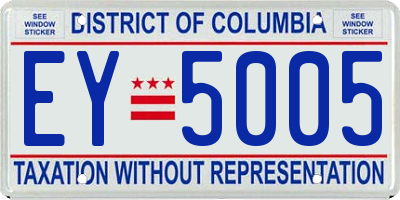 DC license plate EY5005