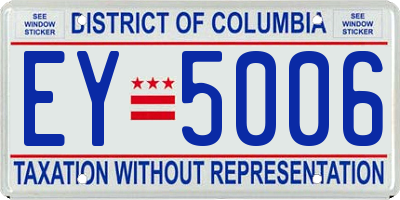 DC license plate EY5006