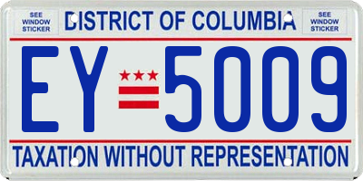 DC license plate EY5009