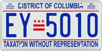 DC license plate EY5010