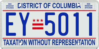 DC license plate EY5011
